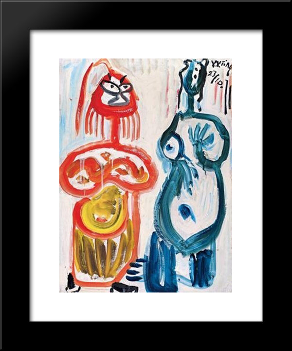 Opera Figures 20x24 Black Modern Wood Framed Art Print Poster by Yanyong, Ding