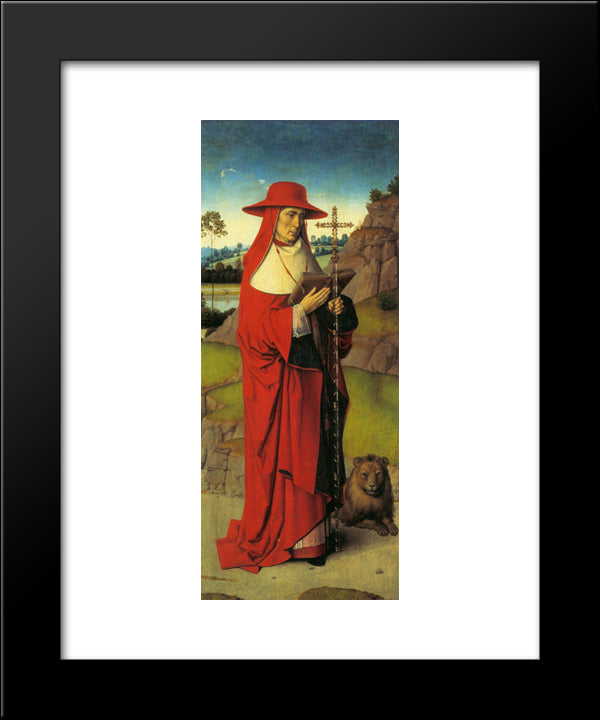Martyrdom Of St. Erasmus (Left Wing) 20x24 Black Modern Wood Framed Art Print Poster by Bouts, Dirck