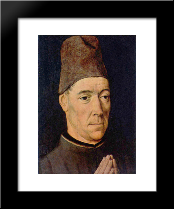 Portrait Of A Man 20x24 Black Modern Wood Framed Art Print Poster by Bouts, Dirck