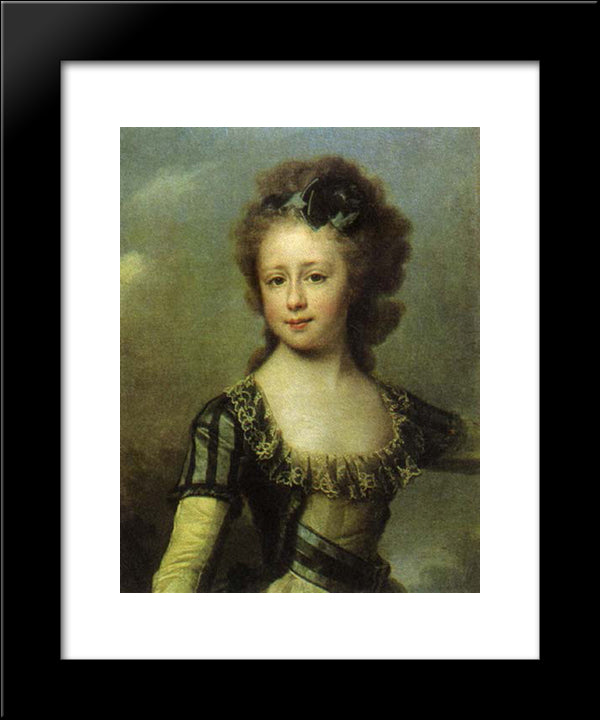 Maria Pavlovna 20x24 Black Modern Wood Framed Art Print Poster by Levitzky, Dmitry