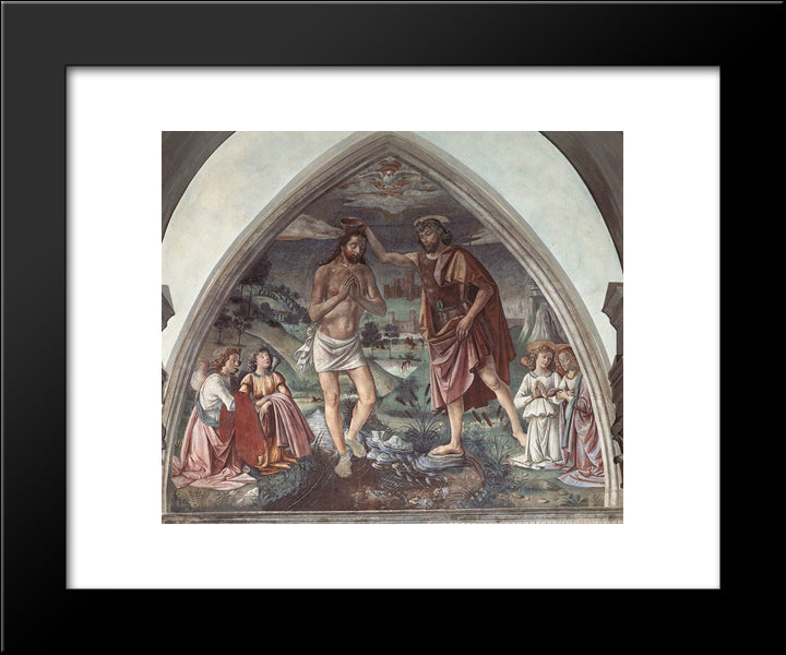 Baptism Of Christ 20x24 Black Modern Wood Framed Art Print Poster by Ghirlandaio, Domenico