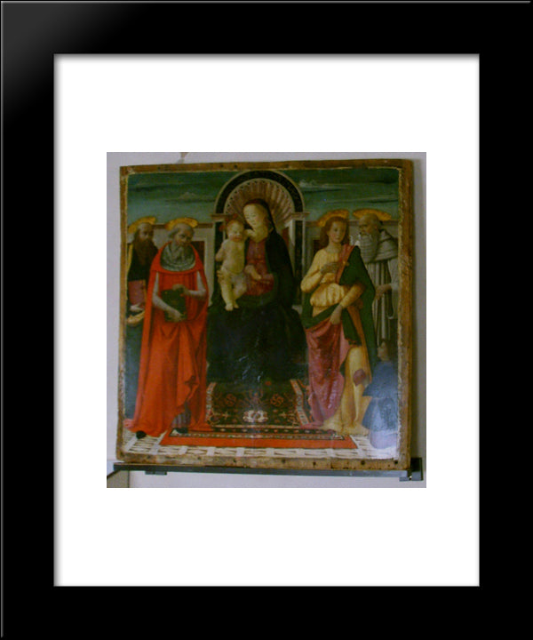 Madonna And Child 20x24 Black Modern Wood Framed Art Print Poster by Ghirlandaio, Domenico