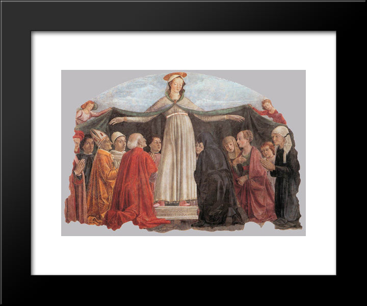 Madonna Of Mercy 20x24 Black Modern Wood Framed Art Print Poster by Ghirlandaio, Domenico