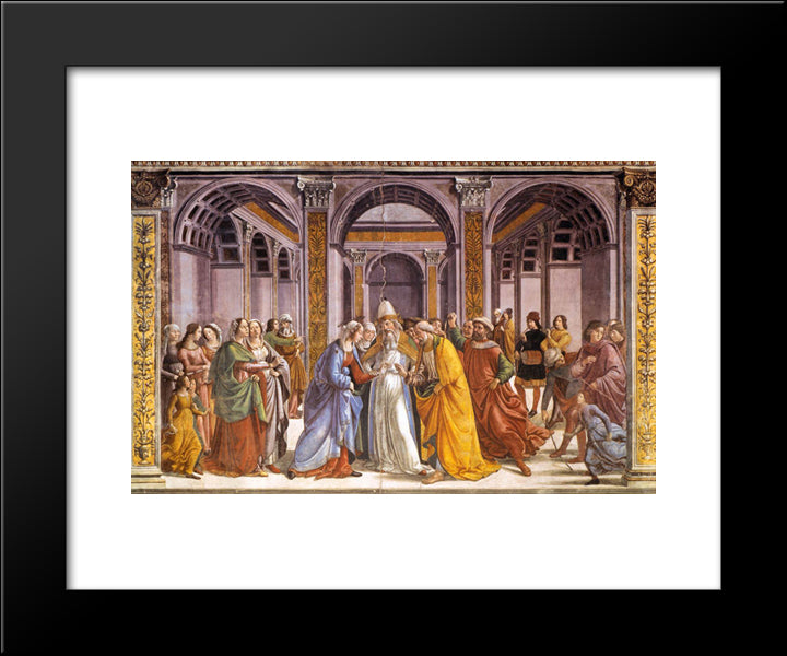 Marriage Of Mary 20x24 Black Modern Wood Framed Art Print Poster by Ghirlandaio, Domenico