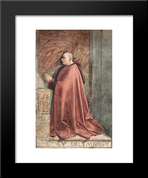 Portrait Of Francesco Sassetti 20x24 Black Modern Wood Framed Art Print Poster by Ghirlandaio, Domenico