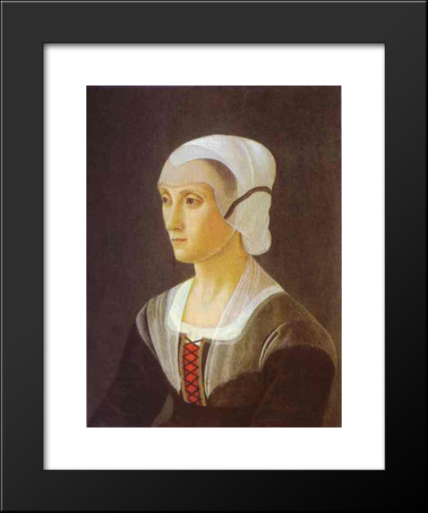 Portrait Of Lucrezia Tornabuoni 20x24 Black Modern Wood Framed Art Print Poster by Ghirlandaio, Domenico