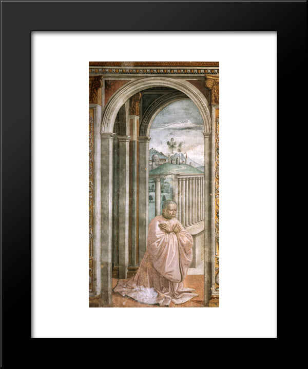 Portrait Of The Donor Giovanni Tornabuoni 20x24 Black Modern Wood Framed Art Print Poster by Ghirlandaio, Domenico
