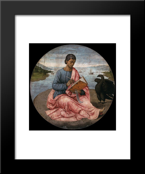St. John The Evangelist On The Island Of Patmos 20x24 Black Modern Wood Framed Art Print Poster by Ghirlandaio, Domenico