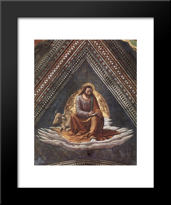 St. Luke 20x24 Black Modern Wood Framed Art Print Poster by Ghirlandaio, Domenico