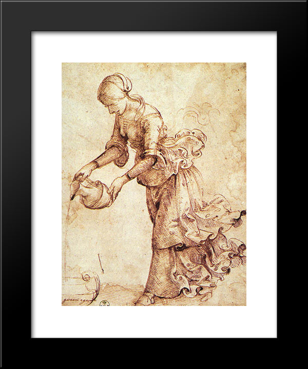 Study 20x24 Black Modern Wood Framed Art Print Poster by Ghirlandaio, Domenico