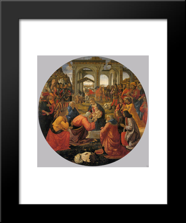 The Adoration Of The Magi 20x24 Black Modern Wood Framed Art Print Poster by Ghirlandaio, Domenico