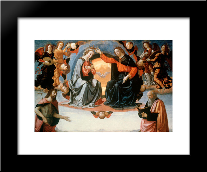 The Coronation Of The Virgin 20x24 Black Modern Wood Framed Art Print Poster by Ghirlandaio, Domenico