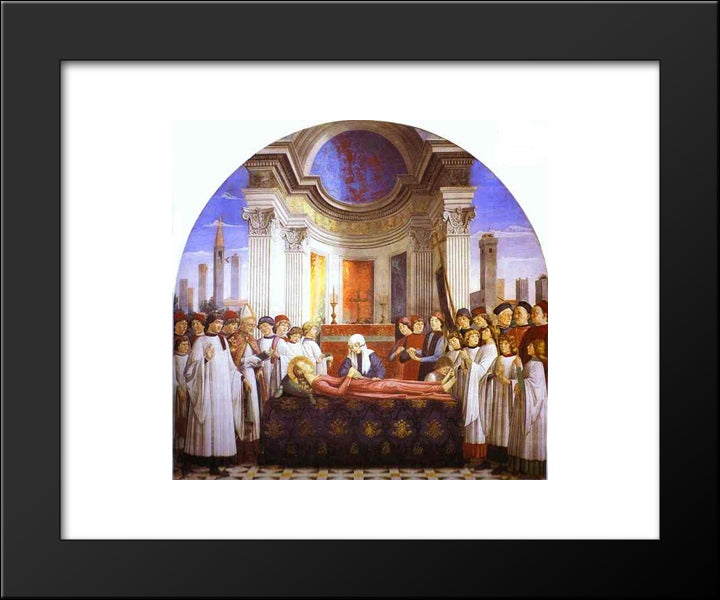 The Funeral Of St. Fina 20x24 Black Modern Wood Framed Art Print Poster by Ghirlandaio, Domenico