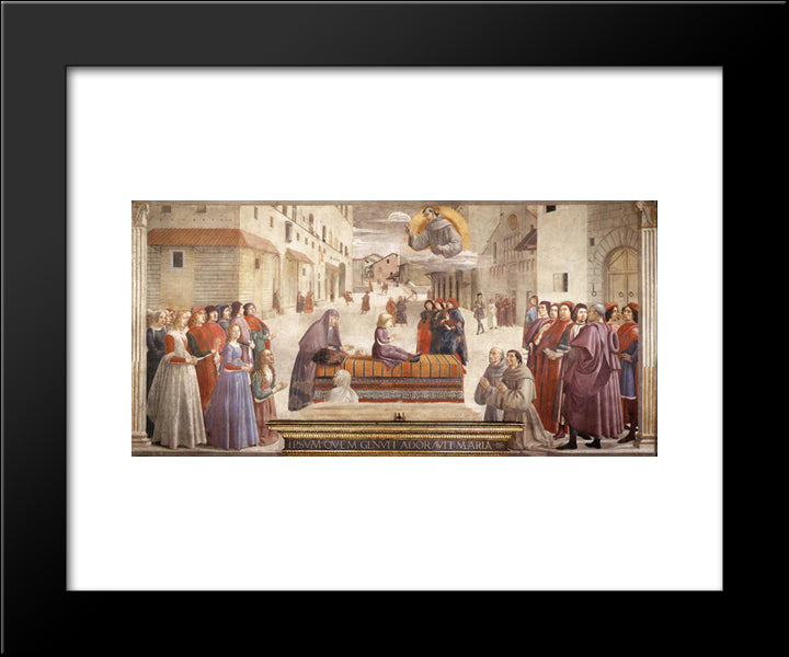 The Miracle Of A Child 20x24 Black Modern Wood Framed Art Print Poster by Ghirlandaio, Domenico