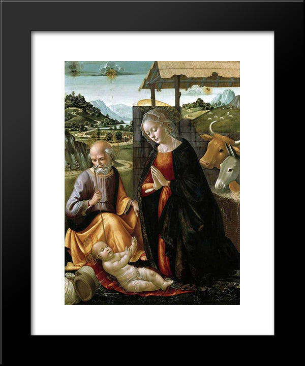 The Nativity 20x24 Black Modern Wood Framed Art Print Poster by Ghirlandaio, Domenico