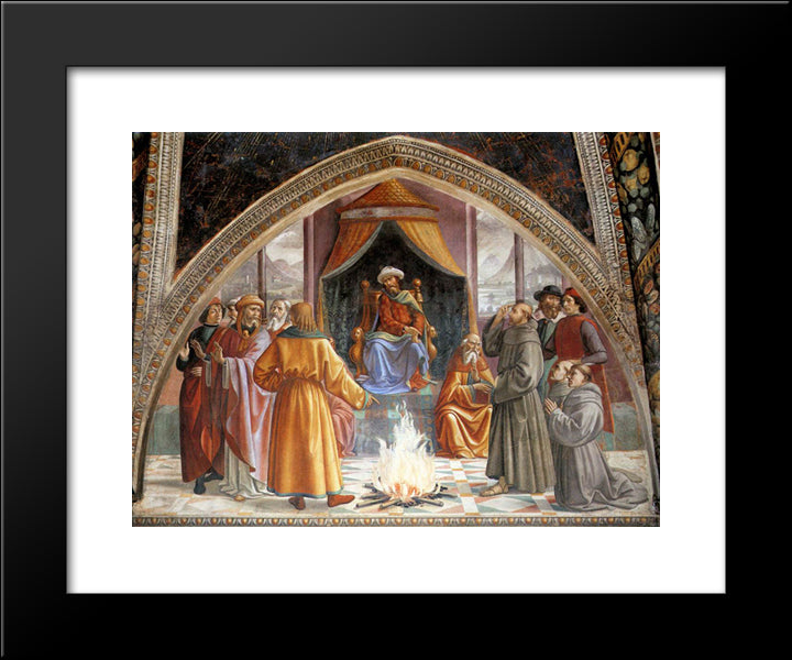 The Trial By Fire, St. Francis Before The Sultan Of Egypt 20x24 Black Modern Wood Framed Art Print Poster by Ghirlandaio, Domenico