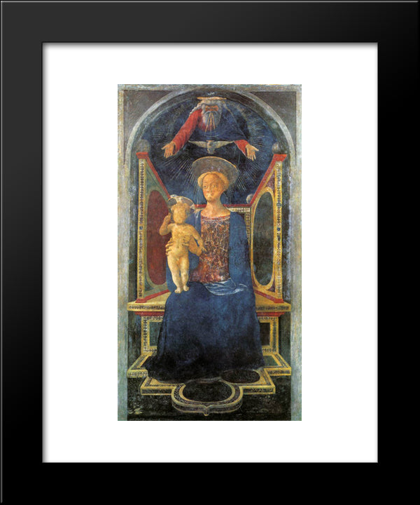 Madonna And Child 20x24 Black Modern Wood Framed Art Print Poster by Veneziano, Domenico