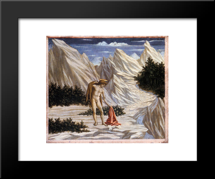 St. John In The Desert 20x24 Black Modern Wood Framed Art Print Poster by Veneziano, Domenico