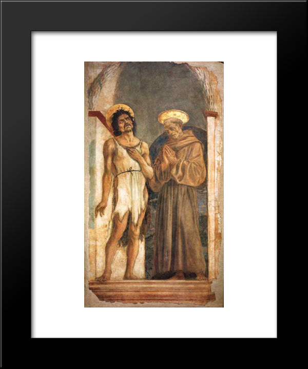 St. John The Baptist And St. Francis Of Assisi 20x24 Black Modern Wood Framed Art Print Poster by Veneziano, Domenico