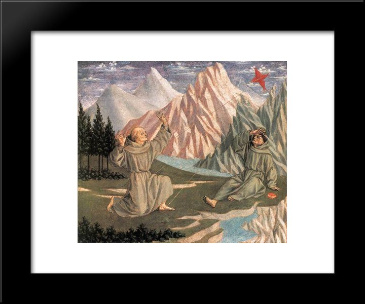 The Stigmatization Of St. Francis 20x24 Black Modern Wood Framed Art Print Poster by Veneziano, Domenico