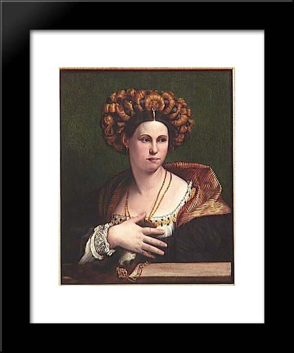 A Woman 20x24 Black Modern Wood Framed Art Print Poster by Dosso Dossi