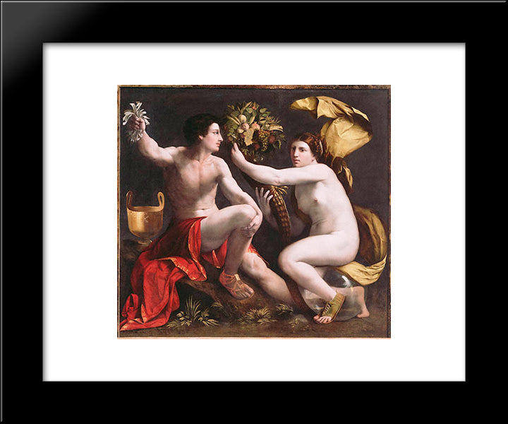 An Allegory Of Fortune 20x24 Black Modern Wood Framed Art Print Poster by Dosso Dossi