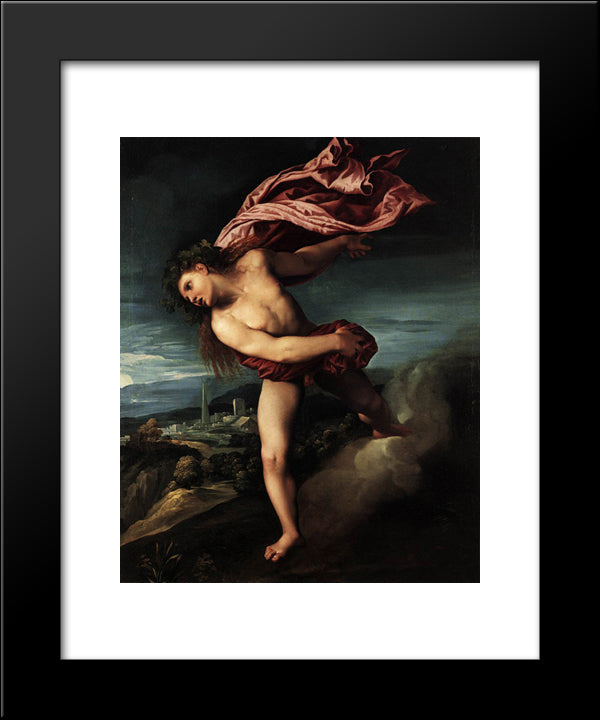 Bacchus 20x24 Black Modern Wood Framed Art Print Poster by Dosso Dossi