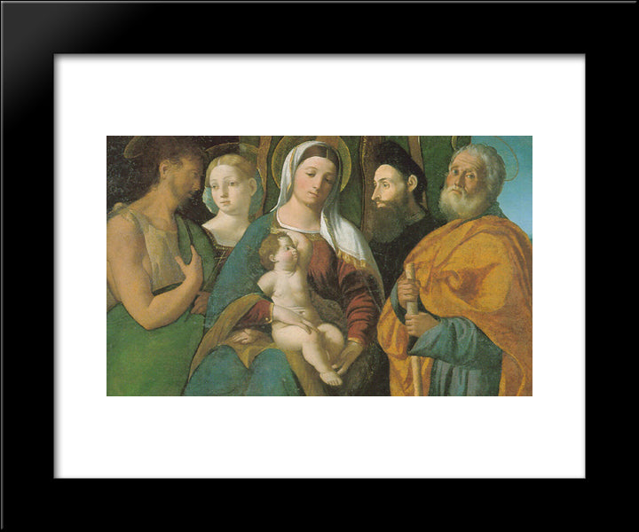 Sacra Conversazione 20x24 Black Modern Wood Framed Art Print Poster by Dosso Dossi