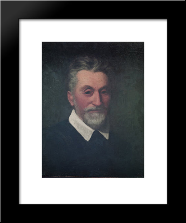 Self-Portrait 20x24 Black Modern Wood Framed Art Print Poster by Dosso Dossi