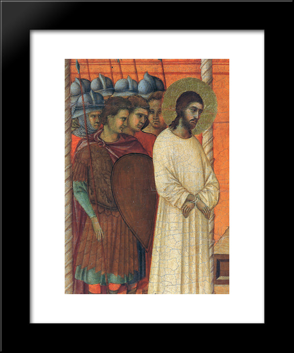 Christ Before Pilate (Fragment) 20x24 Black Modern Wood Framed Art Print Poster by Duccio