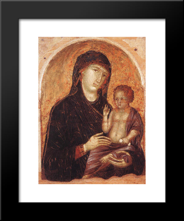 Madonna And Child 20x24 Black Modern Wood Framed Art Print Poster by Duccio