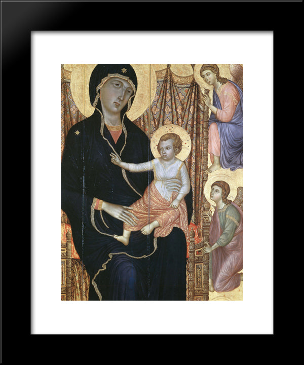 Madonna And Child (Fragment) 20x24 Black Modern Wood Framed Art Print Poster by Duccio