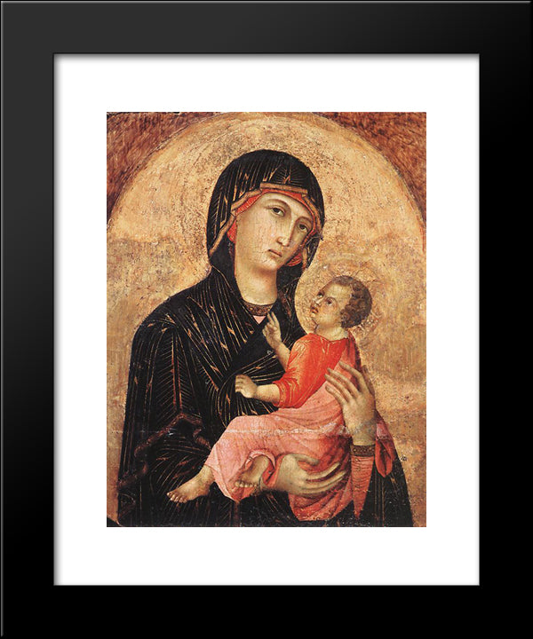 Madonna And Child (No. 593) 20x24 Black Modern Wood Framed Art Print Poster by Duccio