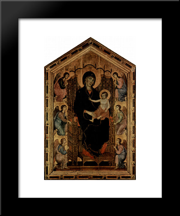 Madonna Rucellai 20x24 Black Modern Wood Framed Art Print Poster by Duccio