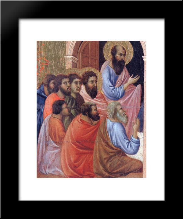 The Apostles Of Maria (Fragment) 20x24 Black Modern Wood Framed Art Print Poster by Duccio