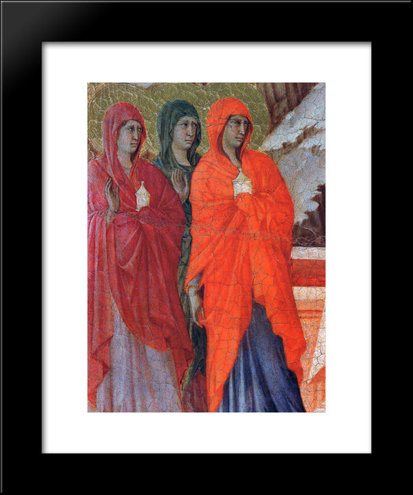 The Three Marys At The Tomb (Fragment) 20x24 Black Modern Wood Framed Art Print Poster by Duccio
