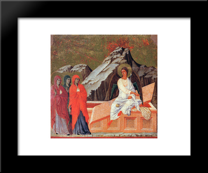The Three Marys At The Tomb 20x24 Black Modern Wood Framed Art Print Poster by Duccio