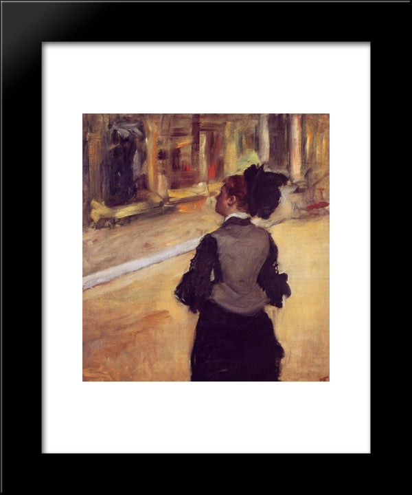 A Visit To The Museum 20x24 Black Modern Wood Framed Art Print Poster by Degas, Edgar