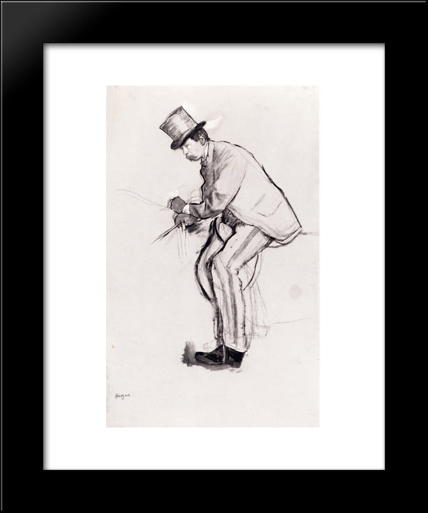 Amateur Jockey 20x24 Black Modern Wood Framed Art Print Poster by Degas, Edgar