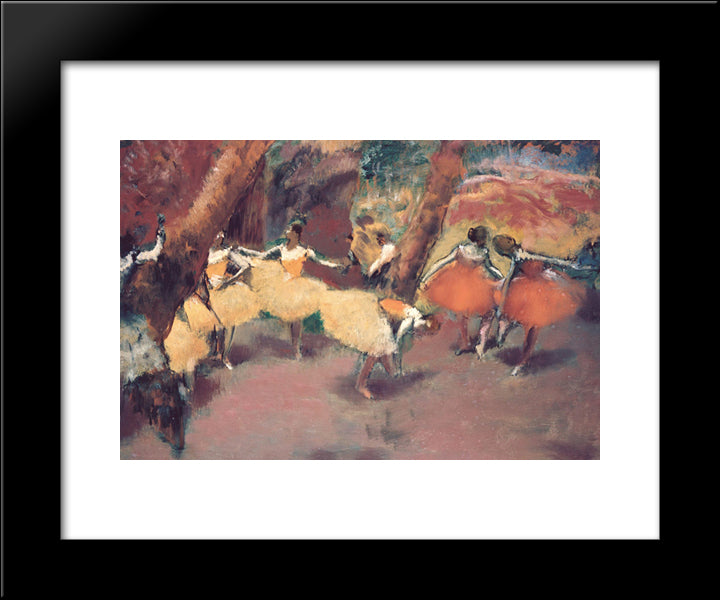 Before The Performance 20x24 Black Modern Wood Framed Art Print Poster by Degas, Edgar