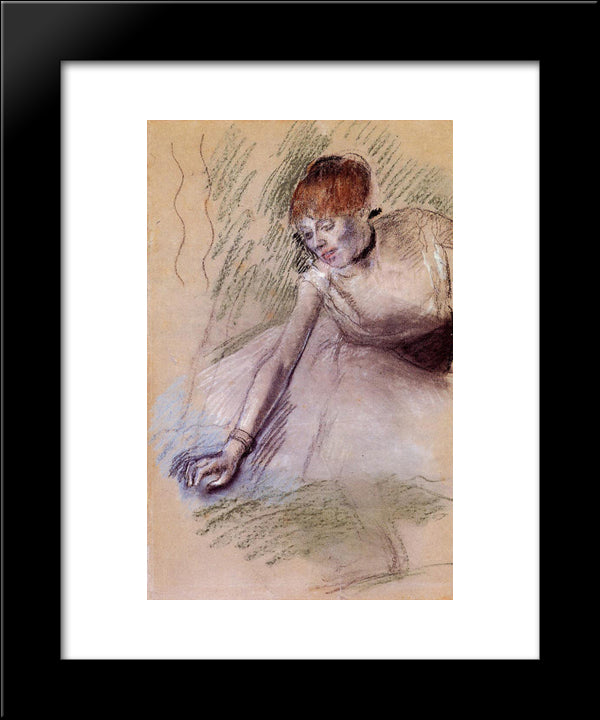 Bowing Dancer 20x24 Black Modern Wood Framed Art Print Poster by Degas, Edgar