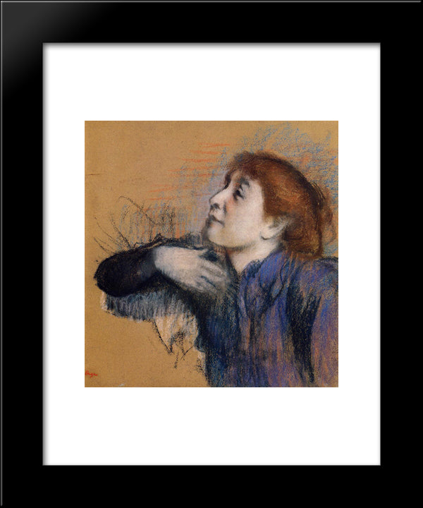 Bust Of A Woman 20x24 Black Modern Wood Framed Art Print Poster by Degas, Edgar
