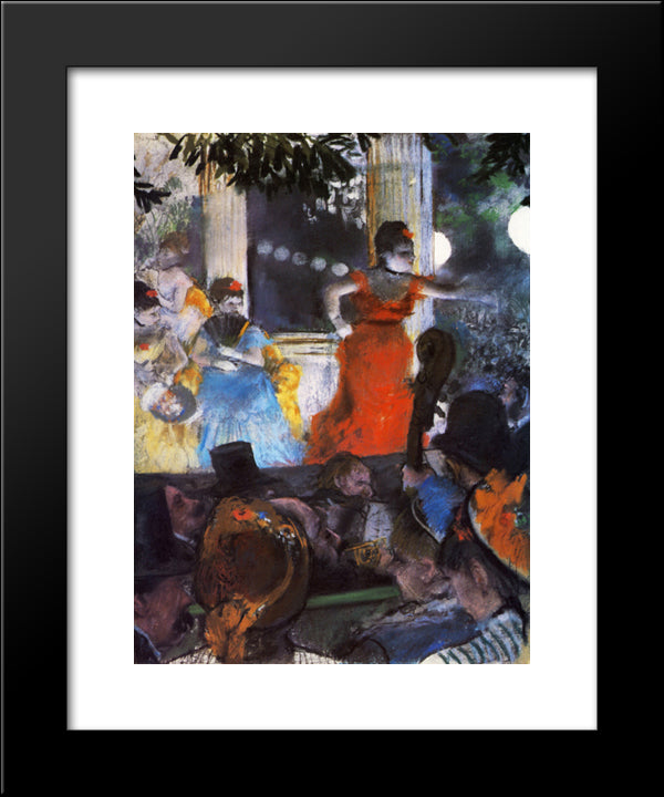 Cafe Concert - At Les Ambassadeurs 20x24 Black Modern Wood Framed Art Print Poster by Degas, Edgar