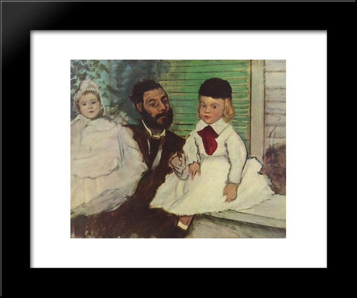 Comte Le Pic And His Sons 20x24 Black Modern Wood Framed Art Print Poster by Degas, Edgar