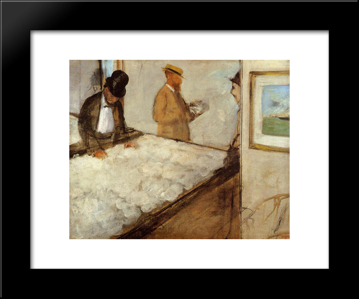Cotton Merchants In New Orleans 20x24 Black Modern Wood Framed Art Print Poster by Degas, Edgar