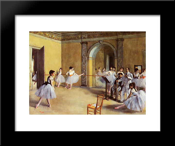Dance Class At The Opera 20x24 Black Modern Wood Framed Art Print Poster by Degas, Edgar