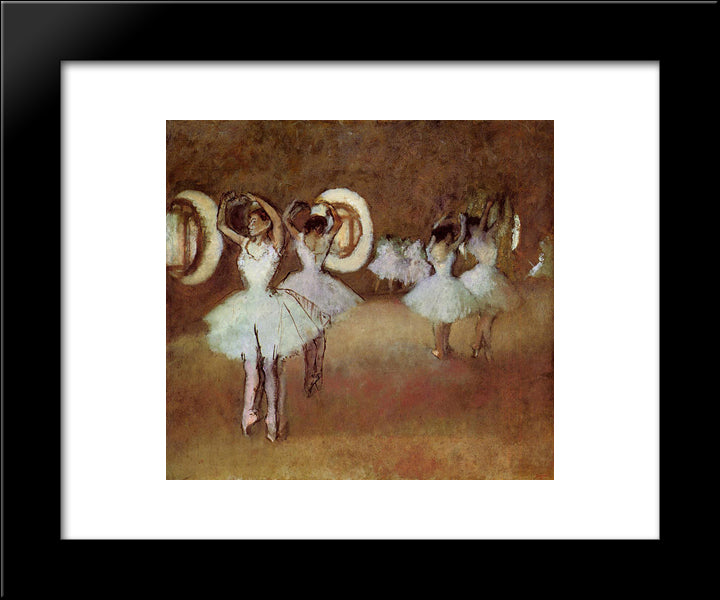 Dance Rehearsal In The Studio Of The Opera 20x24 Black Modern Wood Framed Art Print Poster by Degas, Edgar
