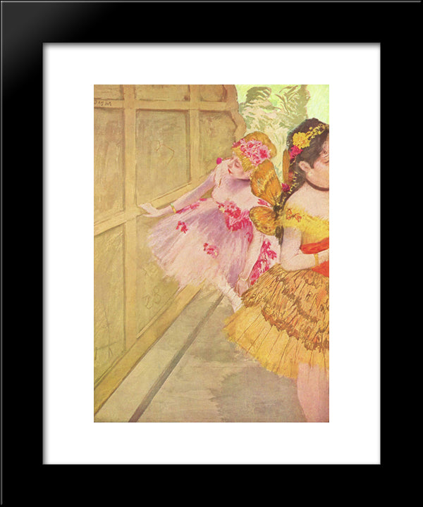 Dancer Against A Stage Flat 20x24 Black Modern Wood Framed Art Print Poster by Degas, Edgar