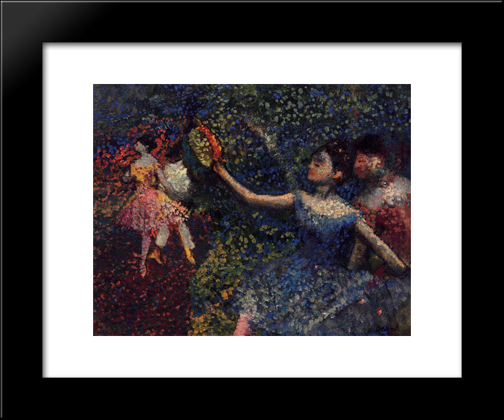 Dancer And Tambourine 20x24 Black Modern Wood Framed Art Print Poster by Degas, Edgar