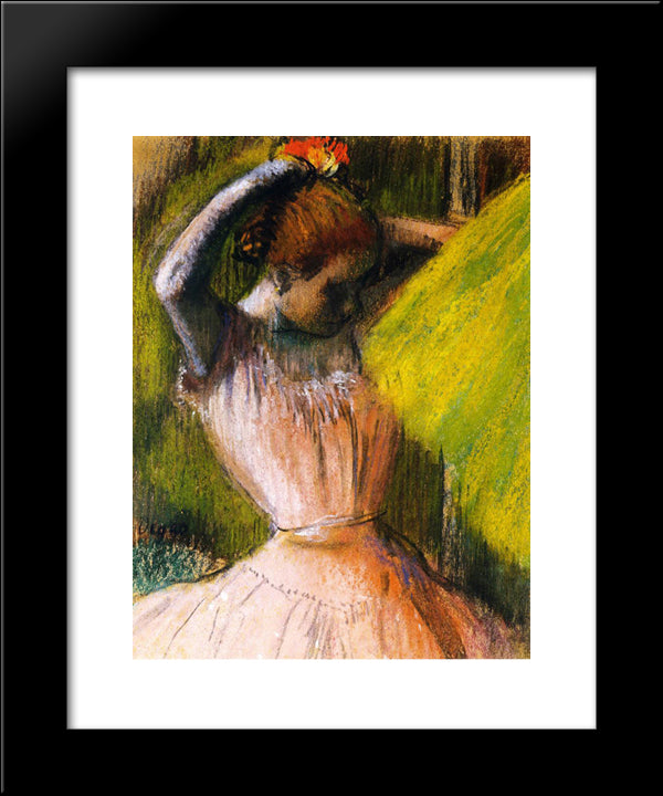 Dancer Arranging Her Hair 20x24 Black Modern Wood Framed Art Print Poster by Degas, Edgar